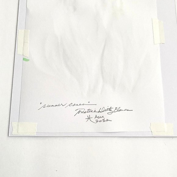 Summer Canna - Original Wall Art Watercolor Painting Matted Frame Ready 11”x14” - Picture 5 of 6